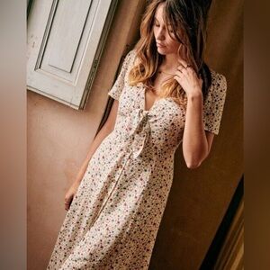 Sezane ecru floral Ophelia dress in 34.